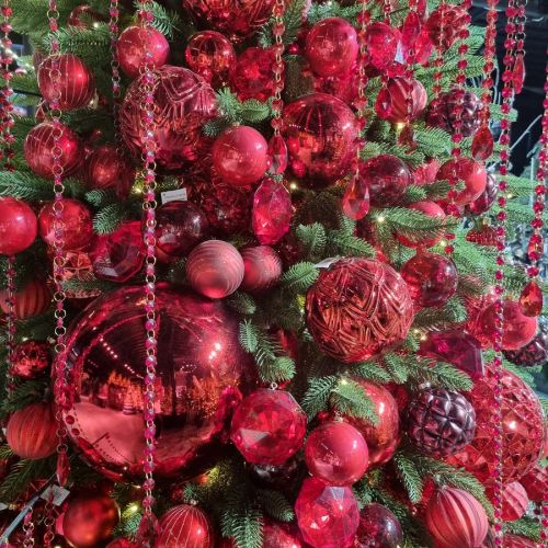 Украшение новогодней елки: красный цвет