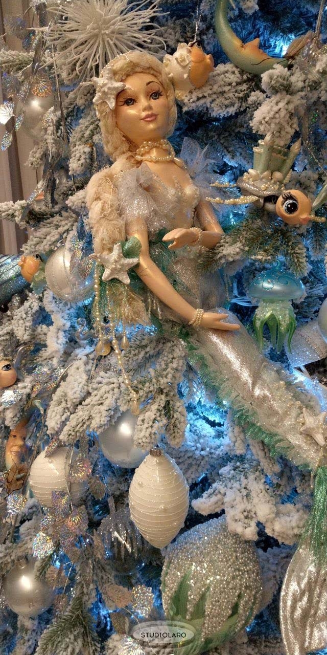 Красивая новогодняя елка Морская фантазия
